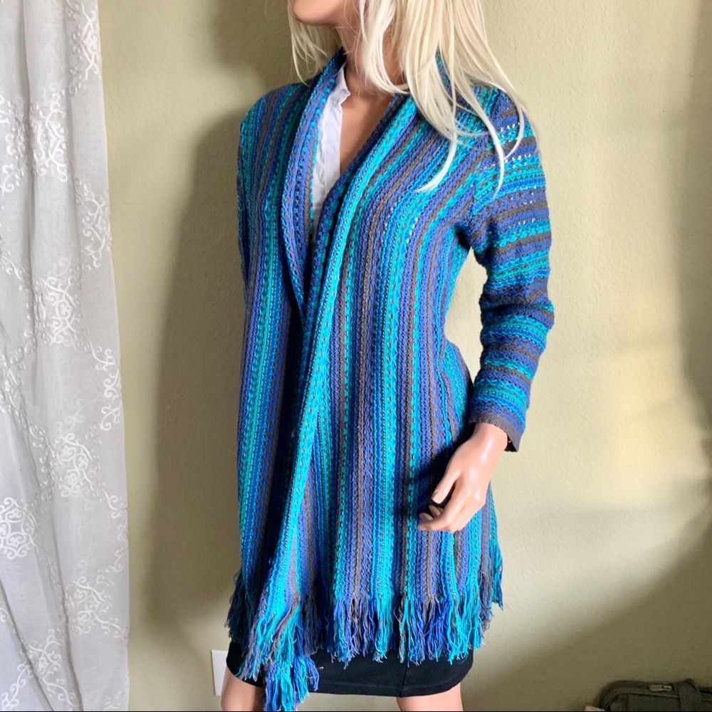 Multiples Boho Fringe Open Cardigan - image 7